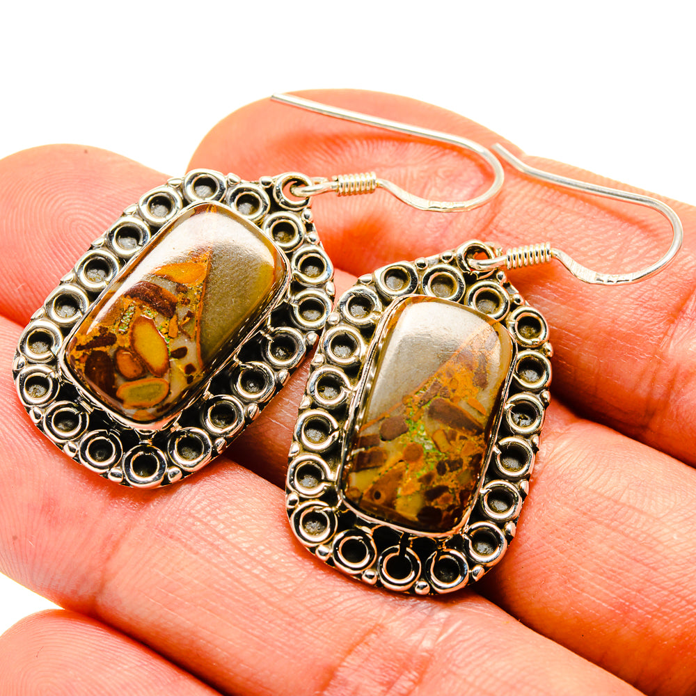 Bamboo Jasper Earrings handcrafted by Ana Silver Co - EARR413773