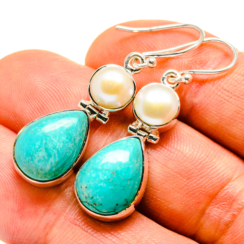 Arizona Turquoise Earrings handcrafted by Ana Silver Co - EARR413784
