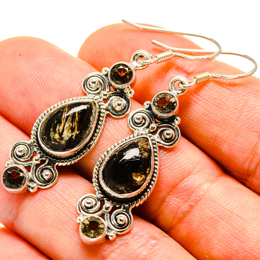 Golden Seraphinite Earrings handcrafted by Ana Silver Co - EARR413789