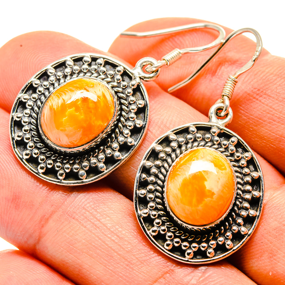 Mexican Fire Opal Earrings handcrafted by Ana Silver Co - EARR413792