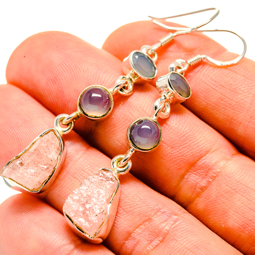 Rose Quartz Earrings handcrafted by Ana Silver Co - EARR413793