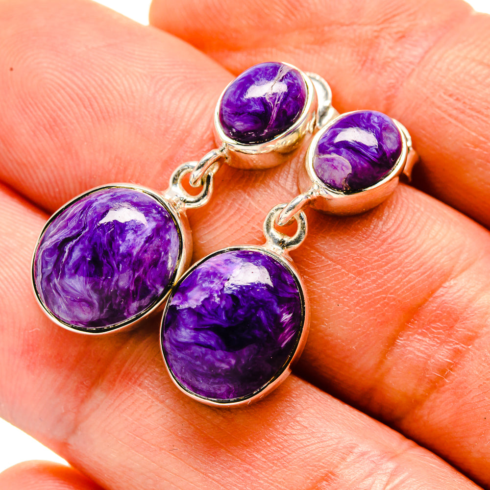 Charoite Earrings handcrafted by Ana Silver Co - EARR413798