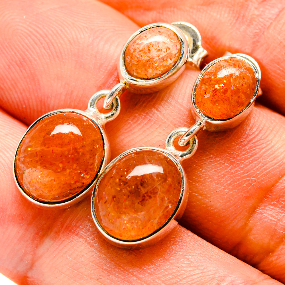 Sunstone Earrings handcrafted by Ana Silver Co - EARR413801