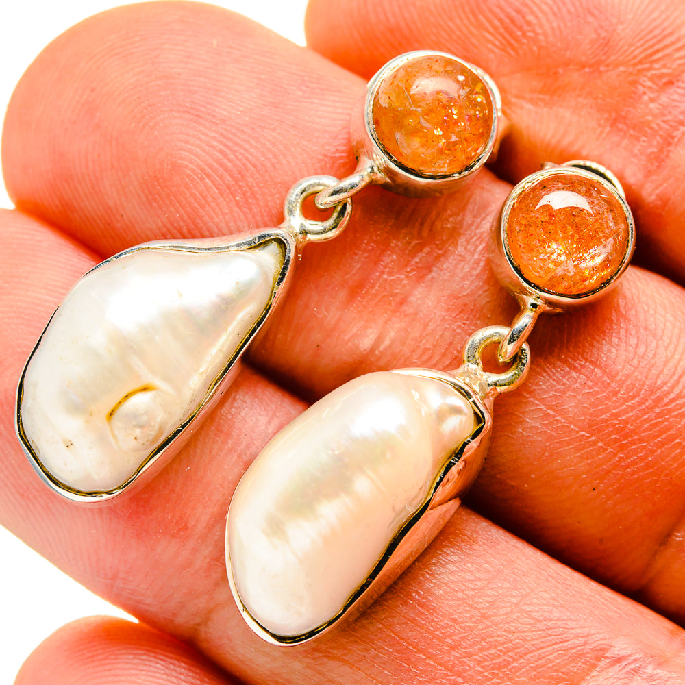 Mother Of Pearl Earrings handcrafted by Ana Silver Co - EARR413809