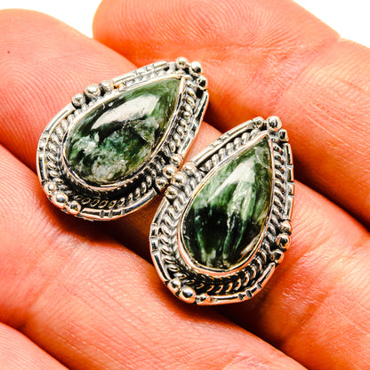 Seraphinite Earrings handcrafted by Ana Silver Co - EARR413810