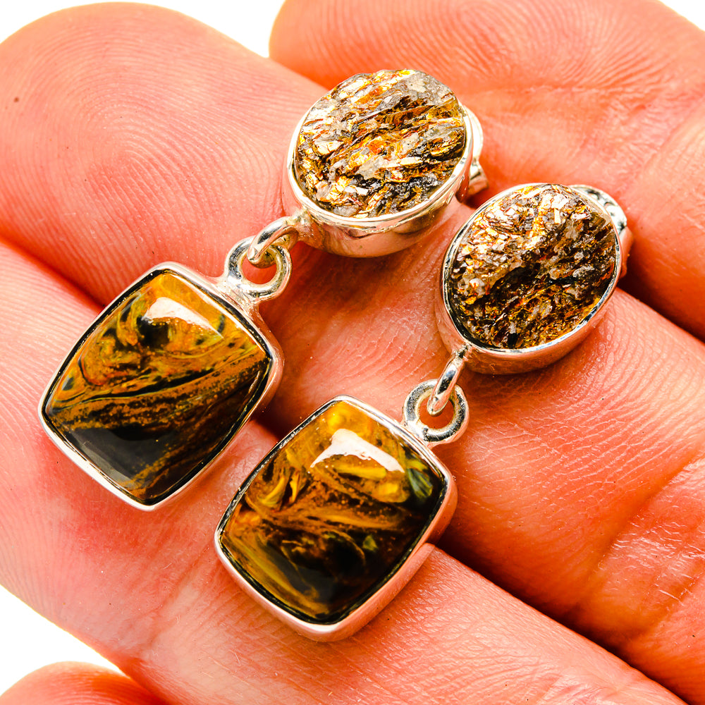 Pietersite Earrings handcrafted by Ana Silver Co - EARR413814