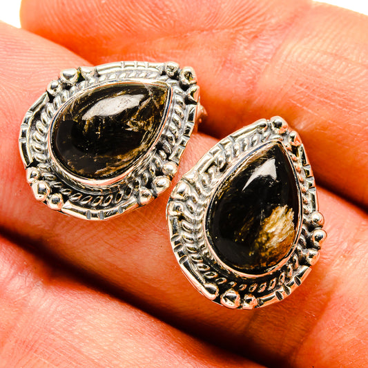 Golden Seraphinite Earrings handcrafted by Ana Silver Co - EARR413818