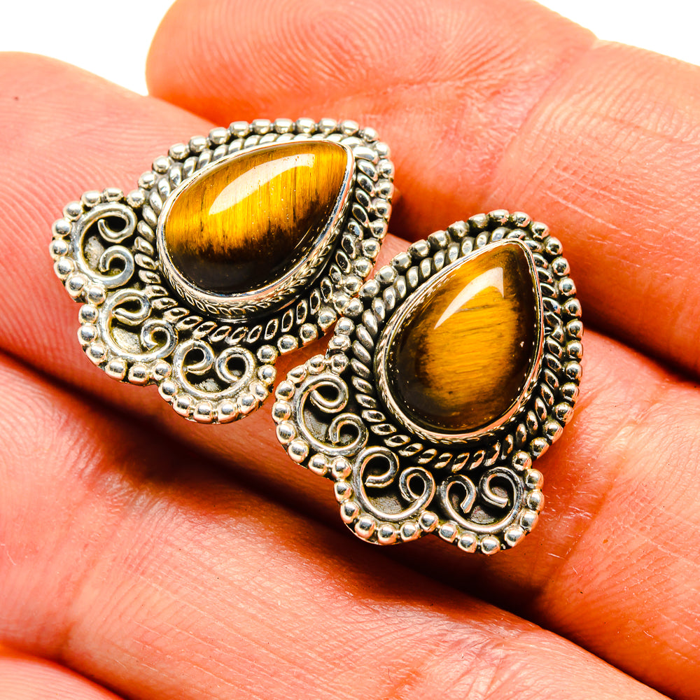 Tiger Eye Earrings handcrafted by Ana Silver Co - EARR413822