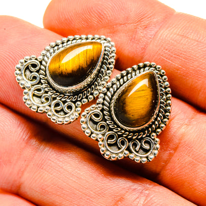 Tiger Eye Earrings handcrafted by Ana Silver Co - EARR413822