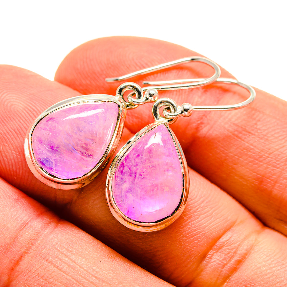 Pink Moonstone Earrings handcrafted by Ana Silver Co - EARR413826