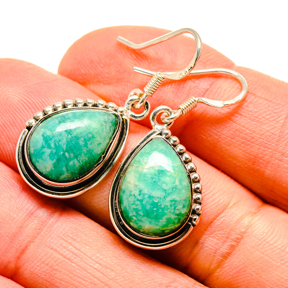 Amazonite Earrings handcrafted by Ana Silver Co - EARR413828