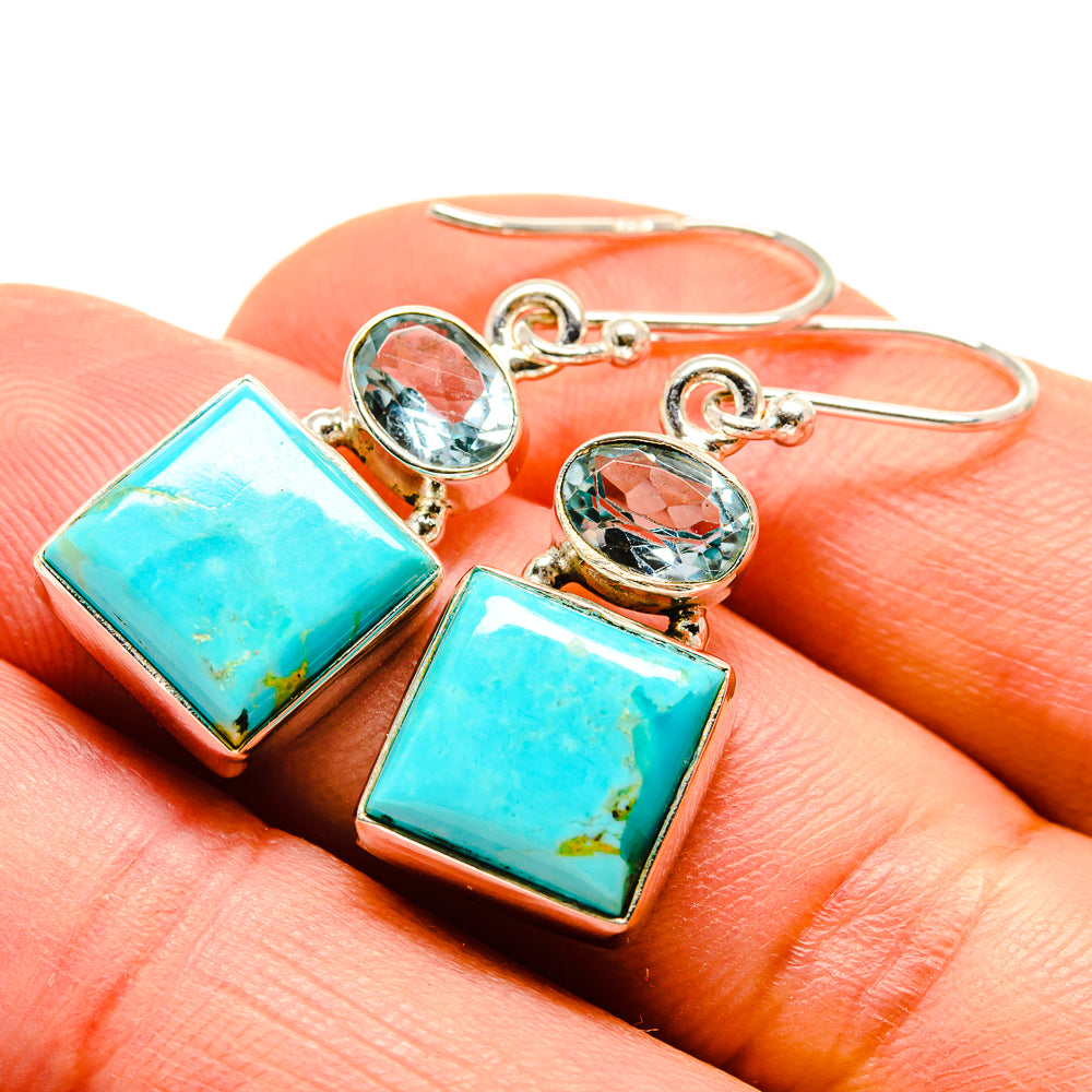 Arizona Turquoise Earrings handcrafted by Ana Silver Co - EARR413831