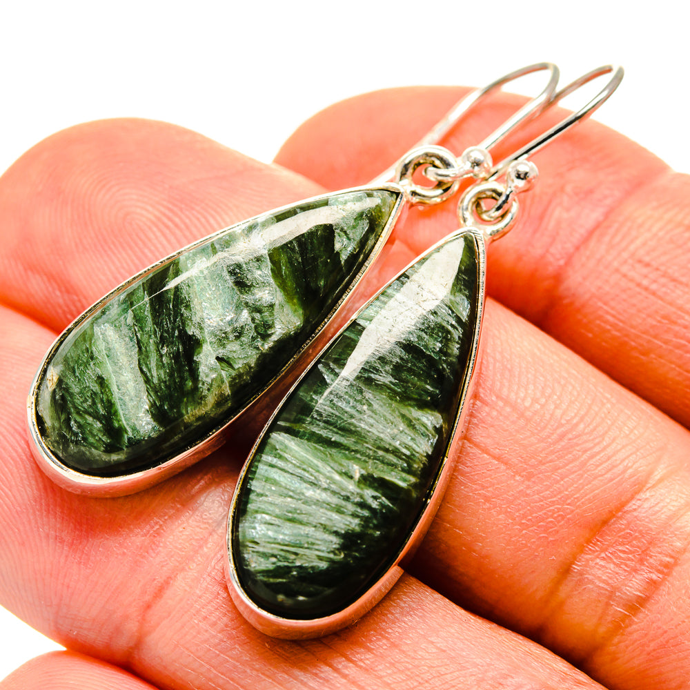 Seraphinite Earrings handcrafted by Ana Silver Co - EARR413838