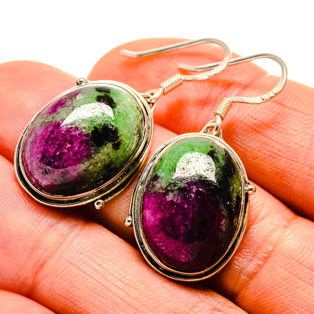 Ruby Zoisite Earrings handcrafted by Ana Silver Co - EARR413841