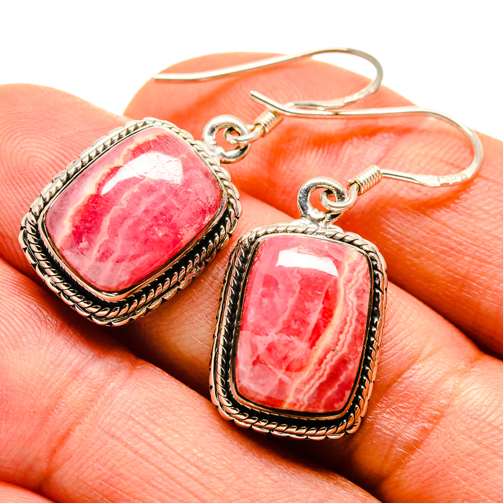 Rhodochrosite Earrings handcrafted by Ana Silver Co - EARR413843