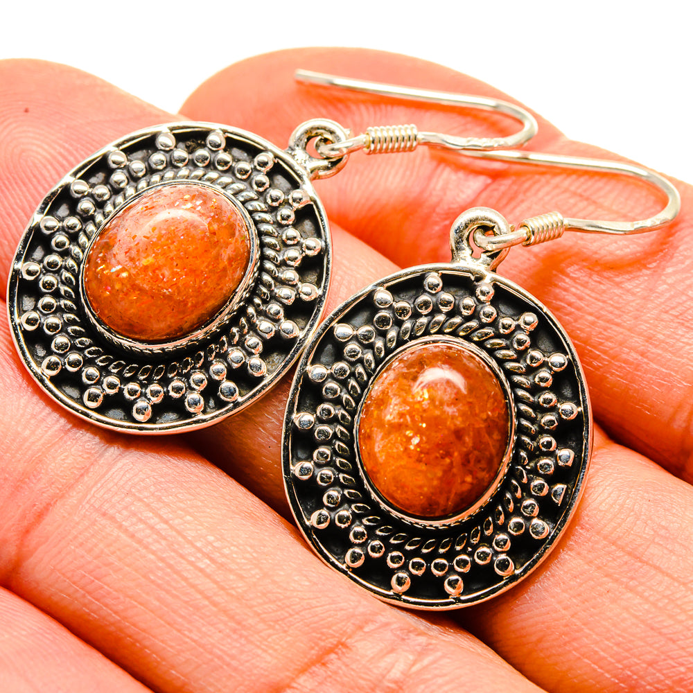 Sunstone Earrings handcrafted by Ana Silver Co - EARR413846