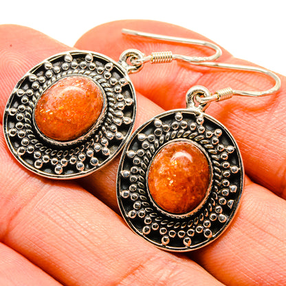 Sunstone Earrings handcrafted by Ana Silver Co - EARR413846