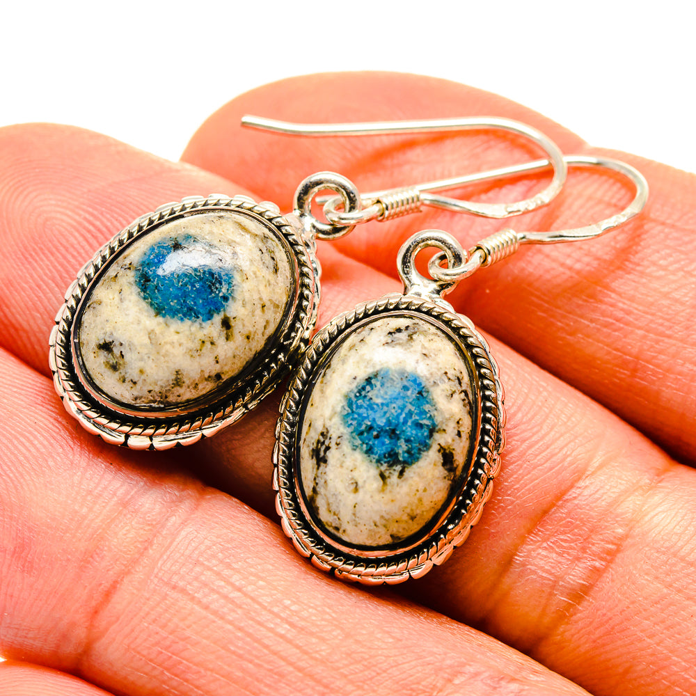 K2 Blue Azurite Earrings handcrafted by Ana Silver Co - EARR413847