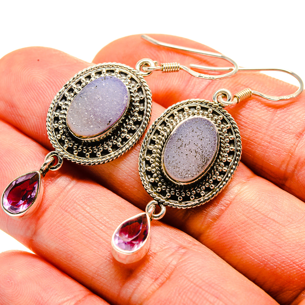 Pink Druzy Earrings handcrafted by Ana Silver Co - EARR413850