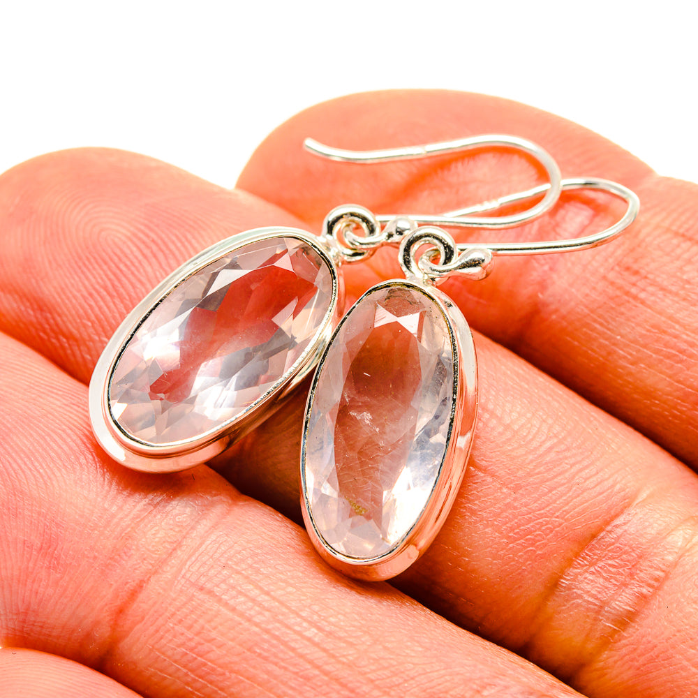 Rose Quartz Earrings handcrafted by Ana Silver Co - EARR413852