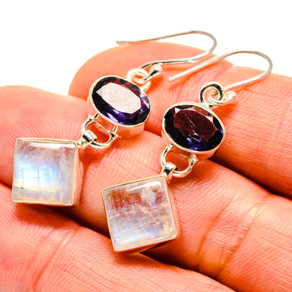 Rainbow Moonstone Earrings handcrafted by Ana Silver Co - EARR413853