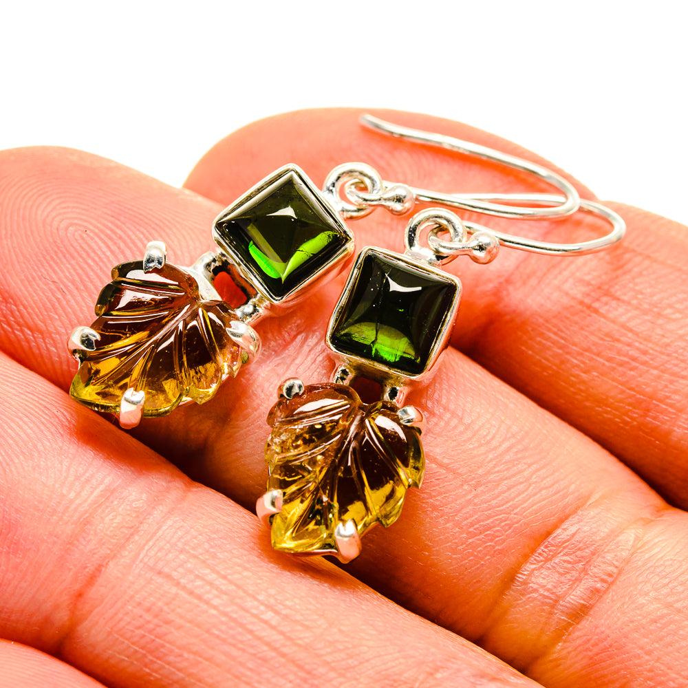 Green Tourmaline Earrings handcrafted by Ana Silver Co - EARR413855