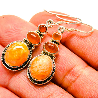 Mexican Fire Opal Earrings handcrafted by Ana Silver Co - EARR413858