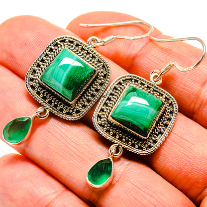 Malachite Earrings handcrafted by Ana Silver Co - EARR413861