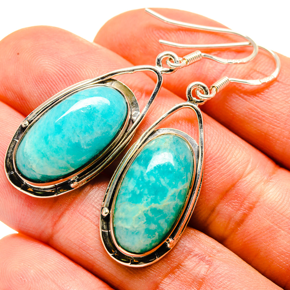 Amazonite Earrings handcrafted by Ana Silver Co - EARR413865