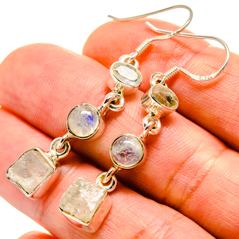 Rainbow Moonstone Earrings handcrafted by Ana Silver Co - EARR413880