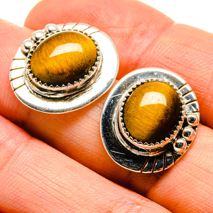 Tiger Eye Earrings handcrafted by Ana Silver Co - EARR413888