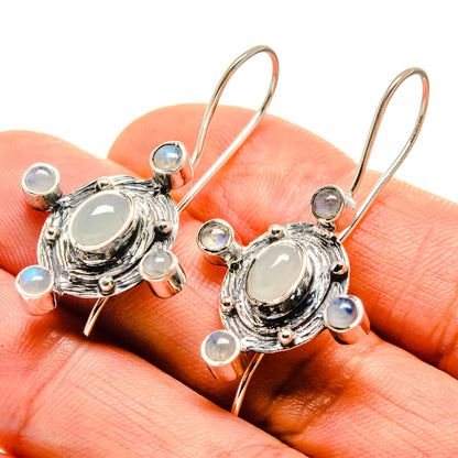 Rainbow Moonstone Earrings handcrafted by Ana Silver Co - EARR413890