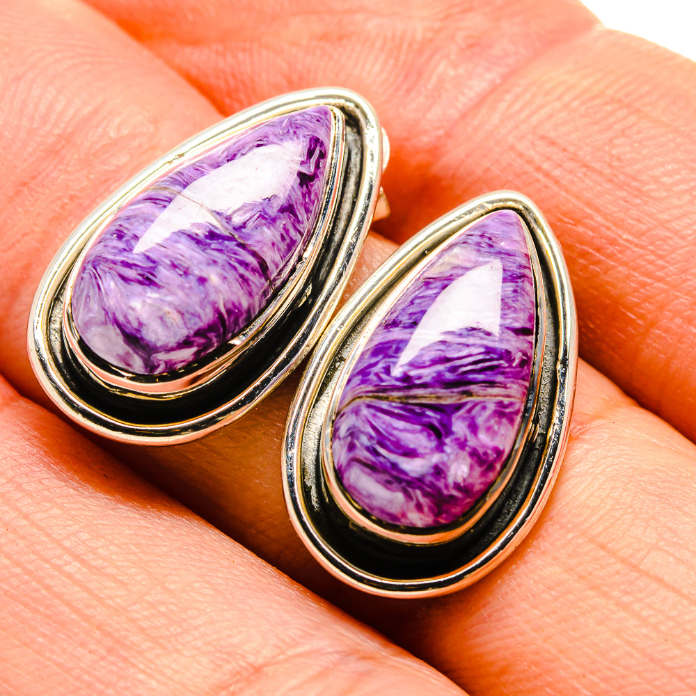 Charoite Earrings handcrafted by Ana Silver Co - EARR413898