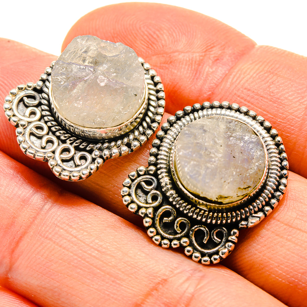 Rainbow Moonstone Earrings handcrafted by Ana Silver Co - EARR413899