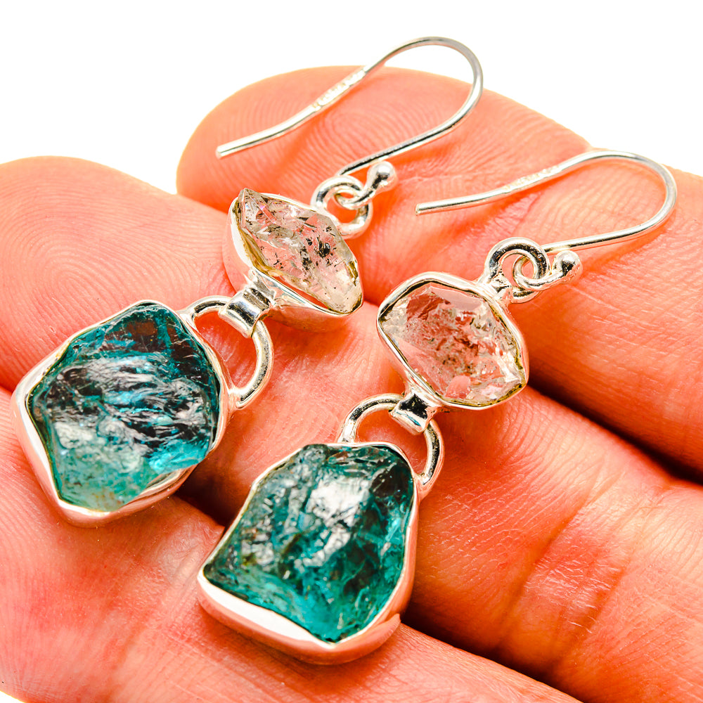 Blue Fluorite Earrings handcrafted by Ana Silver Co - EARR413914