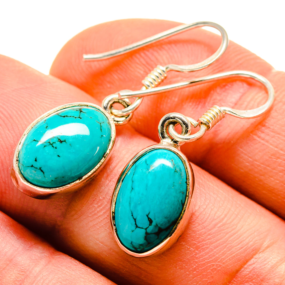 Tibetan Turquoise Earrings handcrafted by Ana Silver Co - EARR413922