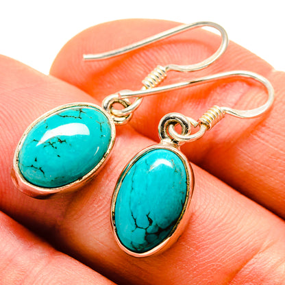 Tibetan Turquoise Earrings handcrafted by Ana Silver Co - EARR413922