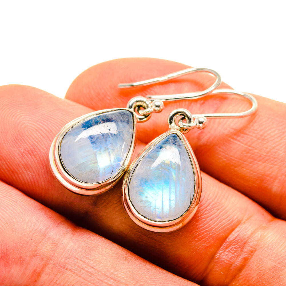 Rainbow Moonstone Earrings handcrafted by Ana Silver Co - EARR413925