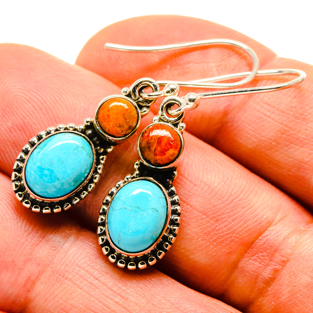 Arizona Turquoise Earrings handcrafted by Ana Silver Co - EARR413929