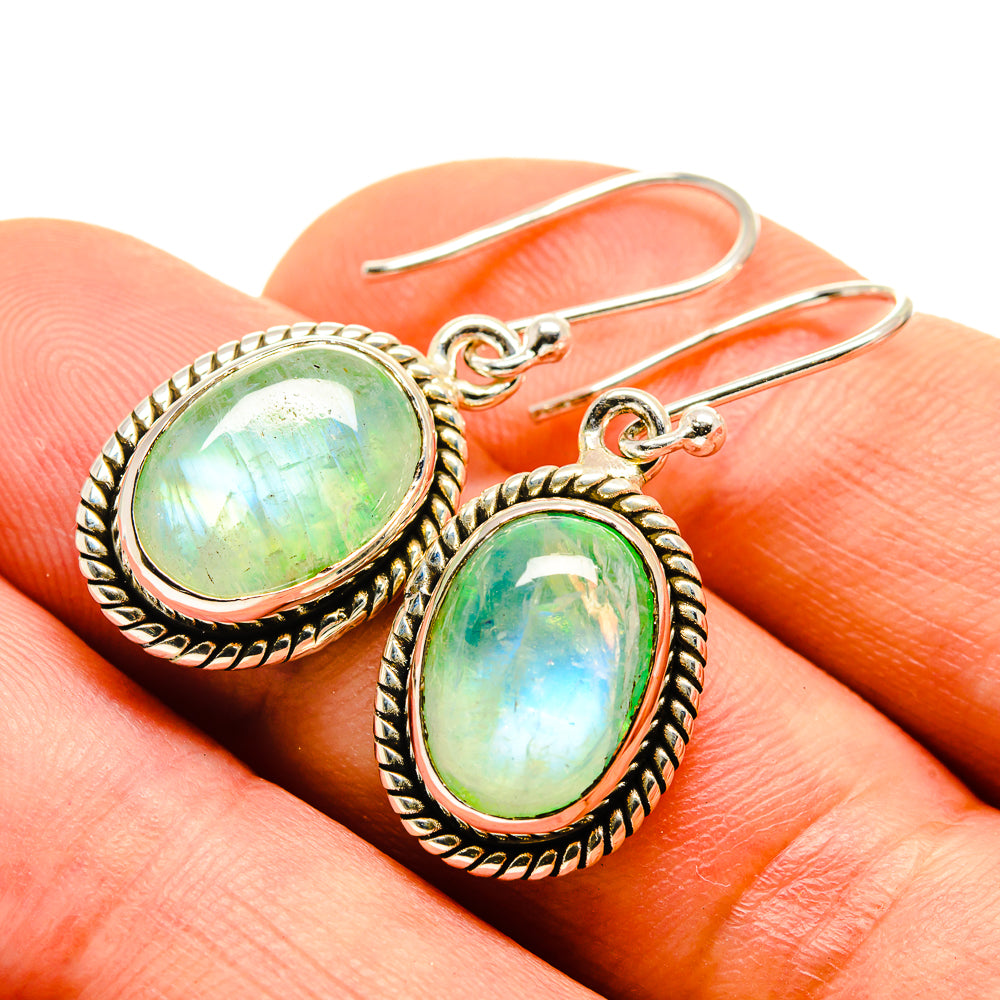 Green Moonstone Earrings handcrafted by Ana Silver Co - EARR413939