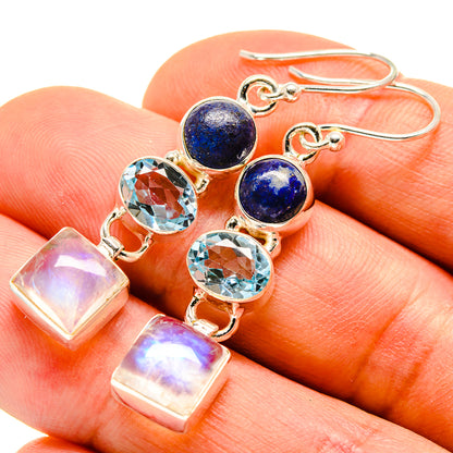 Rainbow Moonstone Earrings handcrafted by Ana Silver Co - EARR413943