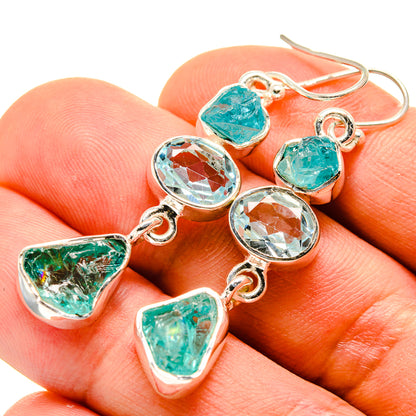 Blue Fluorite Earrings handcrafted by Ana Silver Co - EARR413963