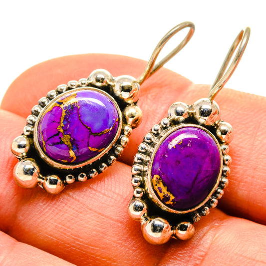 Purple Copper Composite Turquoise Earrings handcrafted by Ana Silver Co - EARR413964