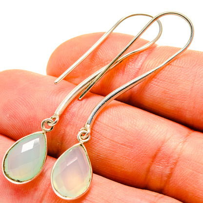 Aqua Chalcedony Earrings handcrafted by Ana Silver Co - EARR413968