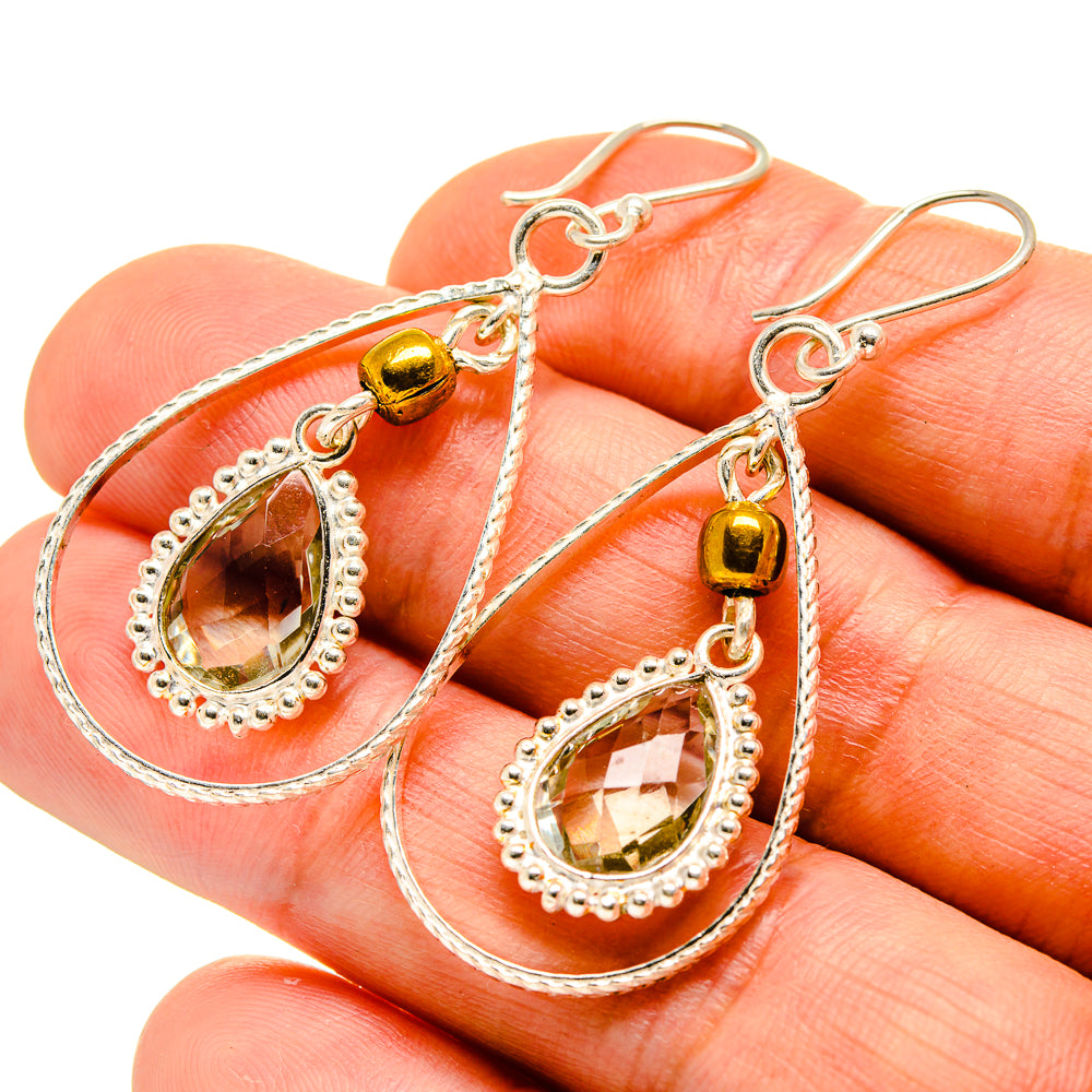 Green Amethyst Earrings handcrafted by Ana Silver Co - EARR413970
