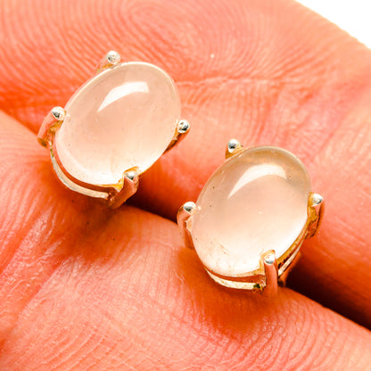 Rose Quartz Earrings handcrafted by Ana Silver Co - EARR413973