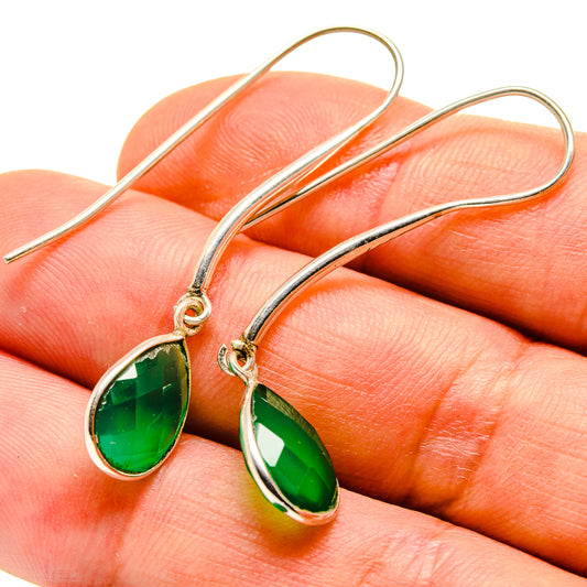 Green Onyx Earrings handcrafted by Ana Silver Co - EARR413975