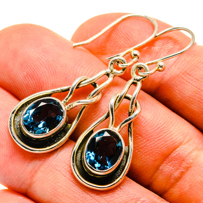 London Blue Topaz Earrings handcrafted by Ana Silver Co - EARR413978