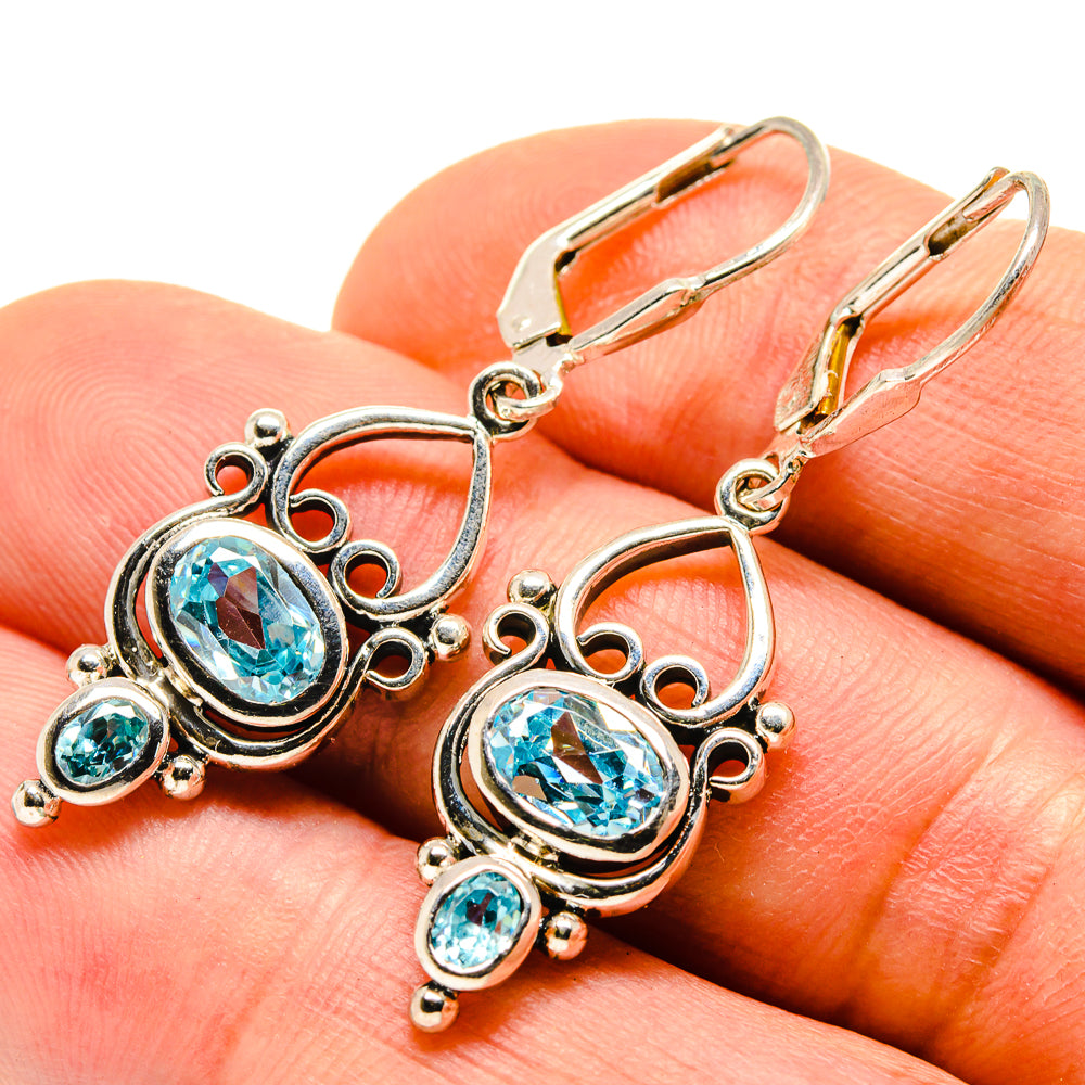 Blue Topaz Earrings handcrafted by Ana Silver Co - EARR413979