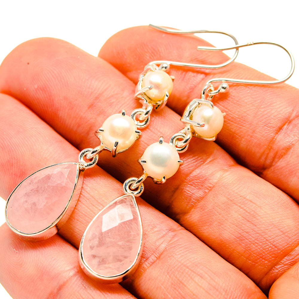 Rose Quartz Earrings handcrafted by Ana Silver Co - EARR413984